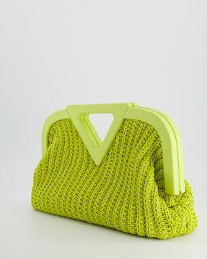 Bottega Veneta Medium Green Crochet Point Cross Body Bag