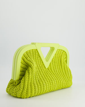 Bottega Veneta Medium Green Crochet Point Cross Body Bag