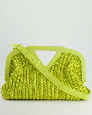 Bottega Veneta Medium Green Crochet Point Cross Body Bag