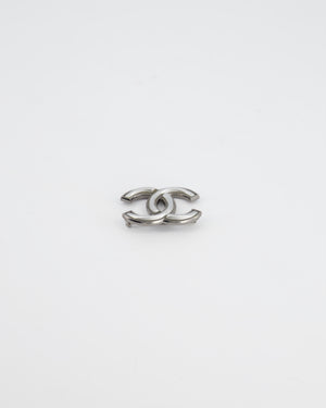 Chanel 15/A Grey CC Logo Brooch with Rivet Detail