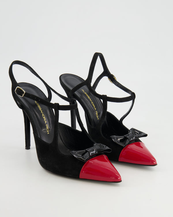 Alessandra Rich Black and Red Bow Detailed Heels Size EU 39.5