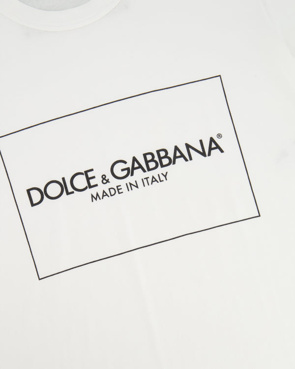 Dolce & Gabbana White Printed Logo T-Shirt Size IT 36 (UK 4)