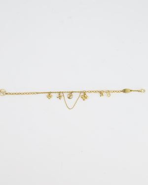 Louis Vuitton Gold Bracelet with Logo Charms