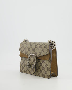 Gucci Beige Canvas and Suede Mini Supreme Dionysus Bag With Ruthenium Hardware RRP £1,890