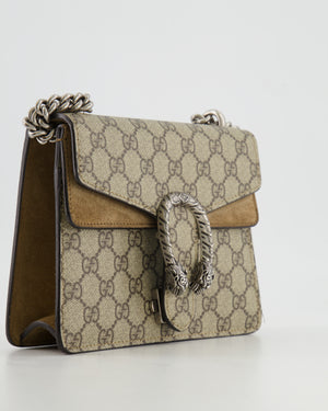 Gucci Beige Canvas and Suede Mini Supreme Dionysus Bag With Ruthenium Hardware RRP £1,890