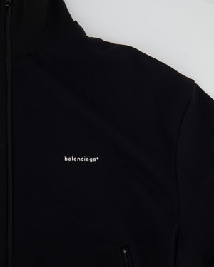 Balenciaga Black Zipped Jacket with White Logo Detail Size IT 48 (UK 16)