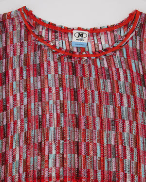 M Missoni Red and Blue Striped Mini Beach Cover-Up Dress Size FR 36 (UK 8)