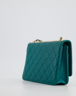 Chanel Blue Quilted Trendy Wallet on Chain Bag in Lambskin Leather with Champagne Gold Hardware