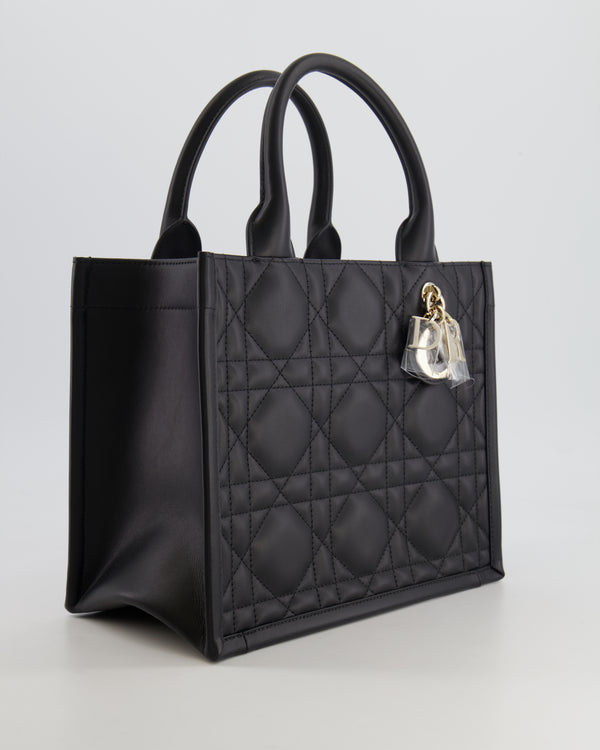 *STORE-FRESH* Christian Dior Black Calfskin Leather Small Dior Book Tote Bag with Champagne Gold Hardware RRP £2,950