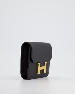 Hermès Constance Slim Belt Wallet Bag in Black Epsom Leather with Gold Hardware