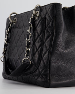 Chanel Black GST Grand Shopper Tote Bag in Caviar Leather with Silver Hardware