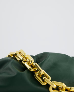 *FIRE PRICE* Bottega Veneta Raintree Green Calfskin Chain Pouch Bag with Gold Hardware