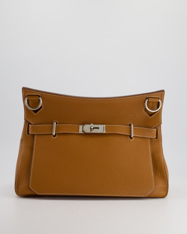 Hermès Gold Jypsiere 34cm Crossbody Bag in Clemence Leather with Palladium Hardware