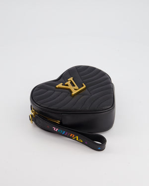 Louis Vuitton Black 2018 New Wave Love Lock Heart Bag with Gold Hardware