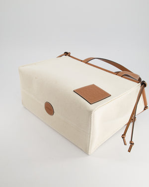 Loewe Natural and Tan Cushion Canvas Tote Bag