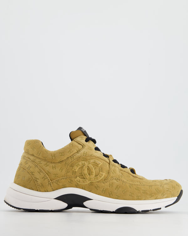 *HOT* Chanel Beige Suede Logo Printed Trainer Size EU 41.5 RRP £1,130