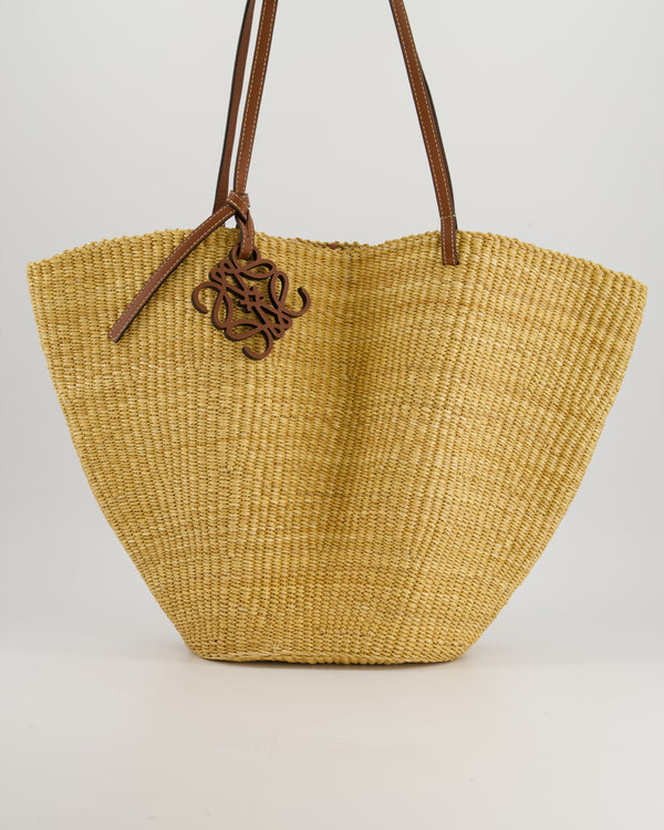 Loewe Natural and Tan Straw Basket Bag RRP £750