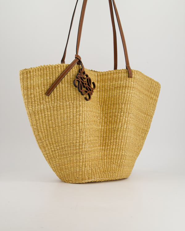 Loewe Natural and Tan Straw Basket Bag RRP £750
