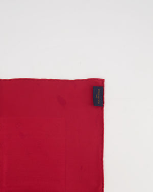 Louis Vuitton Red Silk Classic Monogram Square Scarf