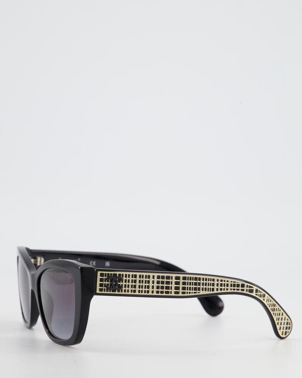 Chanel Black Butterfly Sunglasses with Gold Arm CC Logo Detail RRP £500