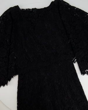 Dolce & Gabbana Runway 2014 Black Lace Mini Longsleeve Dress Size IT 40 (UK 8) RRP £1,850