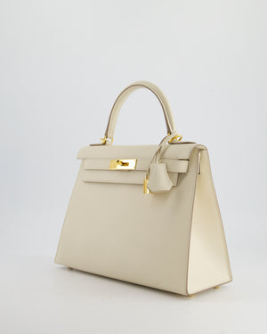 *FIRE PRICE* Hermès Kelly Sellier 28cm Bag in Craie Epsom Leather with Gold Hardware