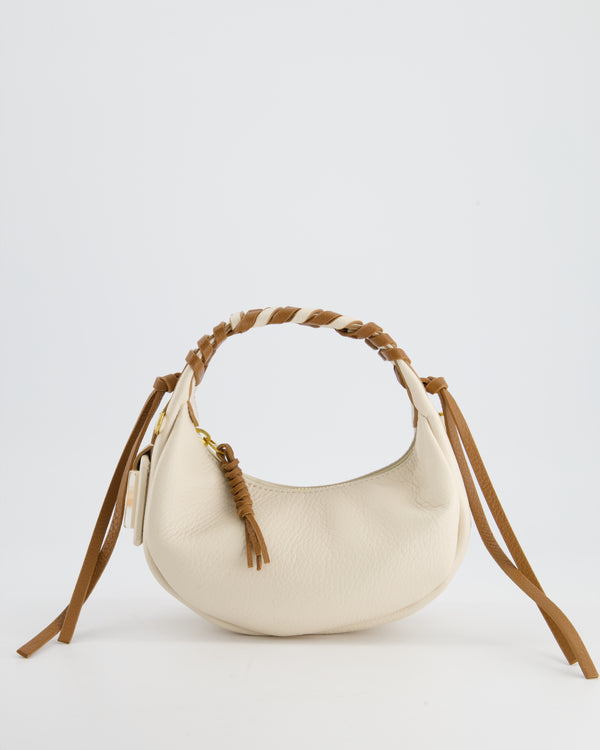 Hogan Cream Mini H-Bag with Plaited Tan Detail RRP £590