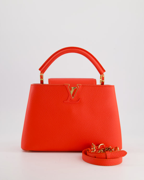 Louis Vuitton Capucines BB Bag in Coral Calfskin Leather and Pink Interior with Gold Hardware RRP £5,650