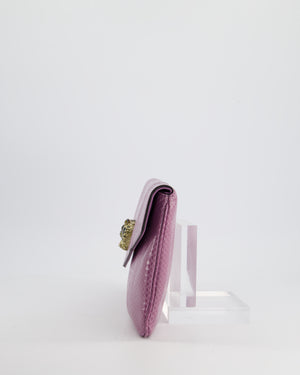 Gucci Purple Python Rajah Clutch with Gold Hardware