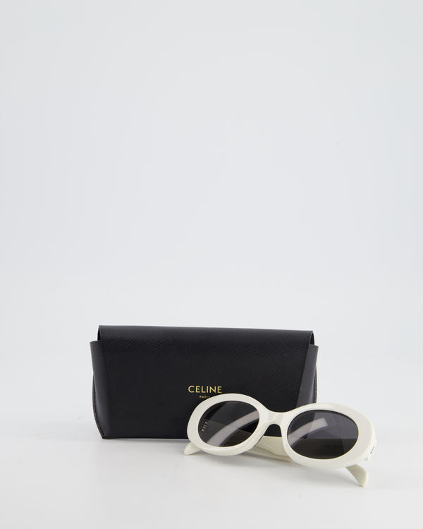 Celine Cream Triomphe Oval Acetate Sunglasses RRP £400