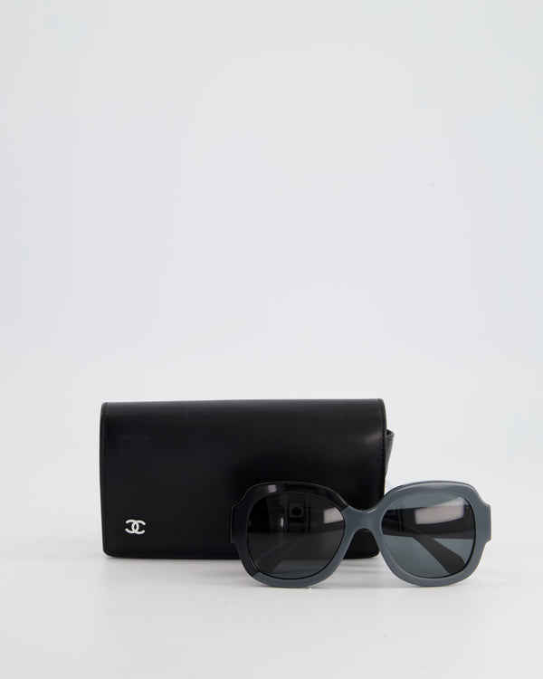 Chanel Black and Grey Round Sunglasses