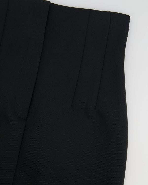 Fendi Black Tube Tailored Midi Skirt with Logo Detail Size IT 42 (UK 10)