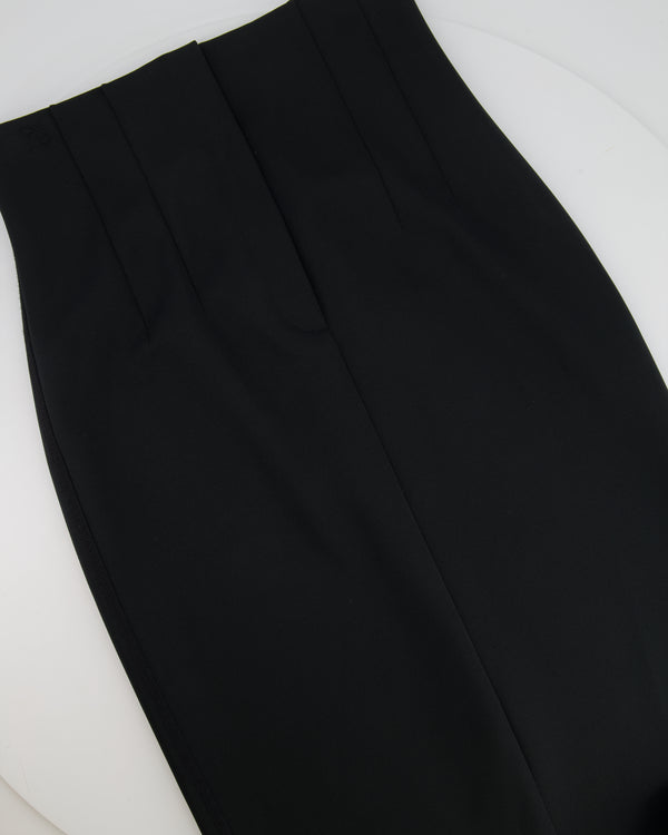 Fendi Black Tube Tailored Midi Skirt with Logo Detail Size IT 42 (UK 10)