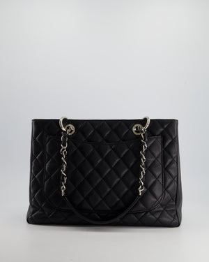 *AMAZING SHAPE* Chanel Black GST Grand Shopper Tote Bag in Caviar Leather with Silver Hardware