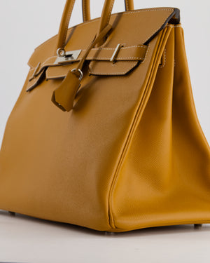 Hermès Birkin 35cm Retourne in Gold with Epsom Leather and Palladium Hardware