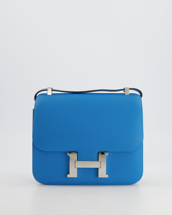 Hermès Constance 24cm Bag in Bleu Zanzibar Evercolor Leather with Palladium Hardware