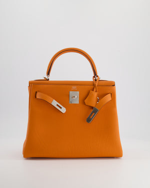 Hermès Kelly Bag 28cm in Orange Togo Leather with Palladium Hardware