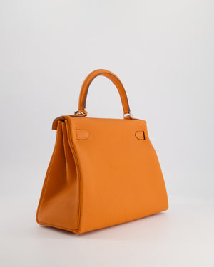 Hermès Kelly Bag 28cm in Orange Togo Leather with Palladium Hardware