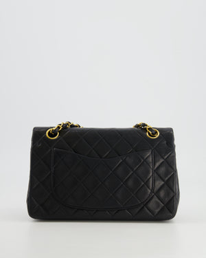 Chanel Small Navy Vintage Double Flap Bag in Lambskin Leather with 24K Gold Hardware