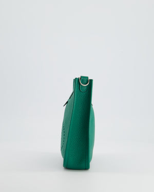 Hermès Mini Evelyne Bag in Vert Vertigo Clemence Leather with Palladium Hardware
