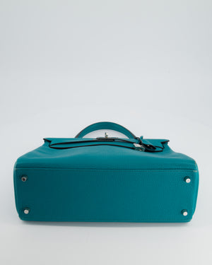 Hermes Kelly 32cm in Bleu Paon Togo Leather with Palladium Hardware