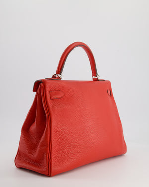 Hermès Kelly Retourne Bag 32cm in Geranium Togo Leather and Palladium Hardware