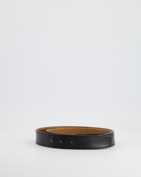 Hermès Reversible Belt with Black Swift and Gold Togo leather Size 100cm