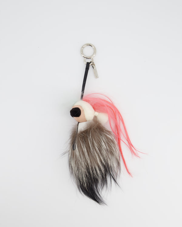 Fendi Fur "Karlito" Charm with Pink Hair Detail