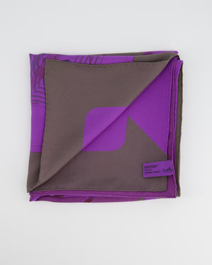 Hermes Purple & Silk Printed Scarf 90cm x 90cm