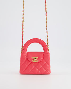 *HOT & RARE* Chanel Hot Pink Mini Kelly Shopping Bag in Calfskin Leather with Brushed Antique Gold Hardware