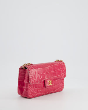 *HOT* Chanel Hot Pink Mini Rectangular Bag in Alligator Leather with Gold Hardware