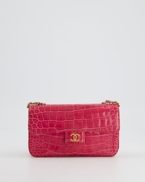 *HOT* Chanel Hot Pink Mini Rectangular Bag in Alligator Leather with Gold Hardware
