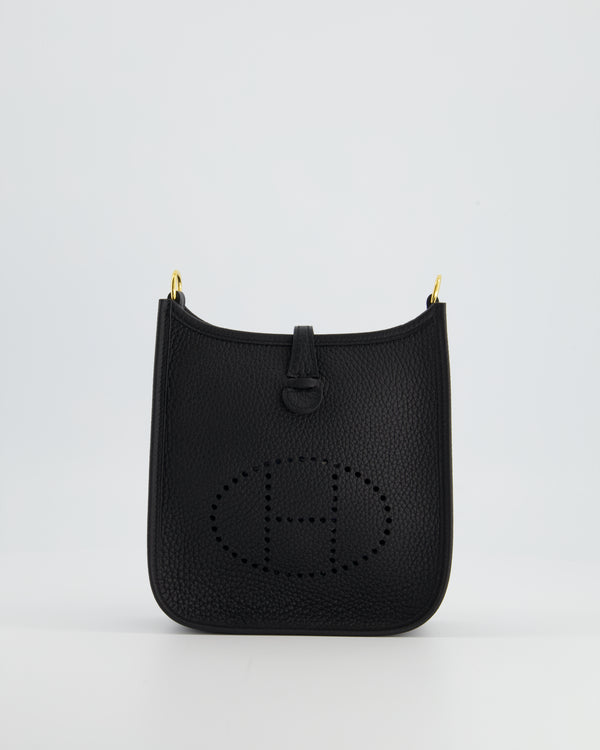 *HOT* Hermès Mini Evelyne Bag in Black Togo Leather with Gold Hardware