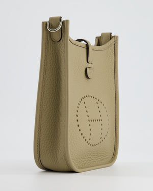 Hermès Mini Evelyne Bag in Beige Marfa Clemence Leather with Palladium Hardware